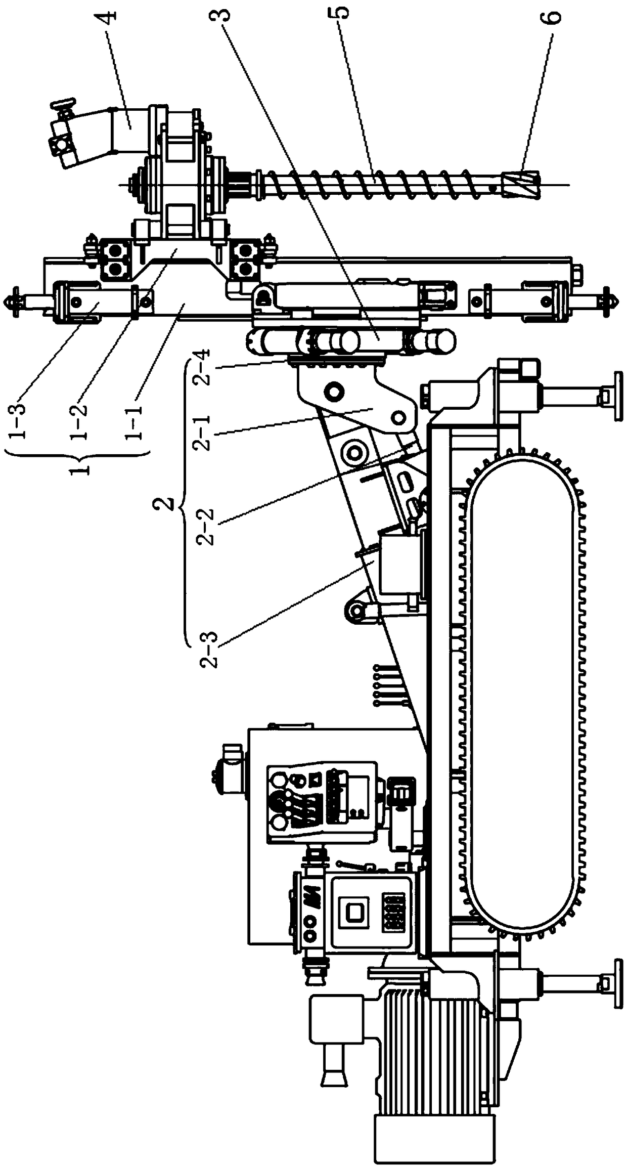 A luffing rolling friction drilling mechanism
