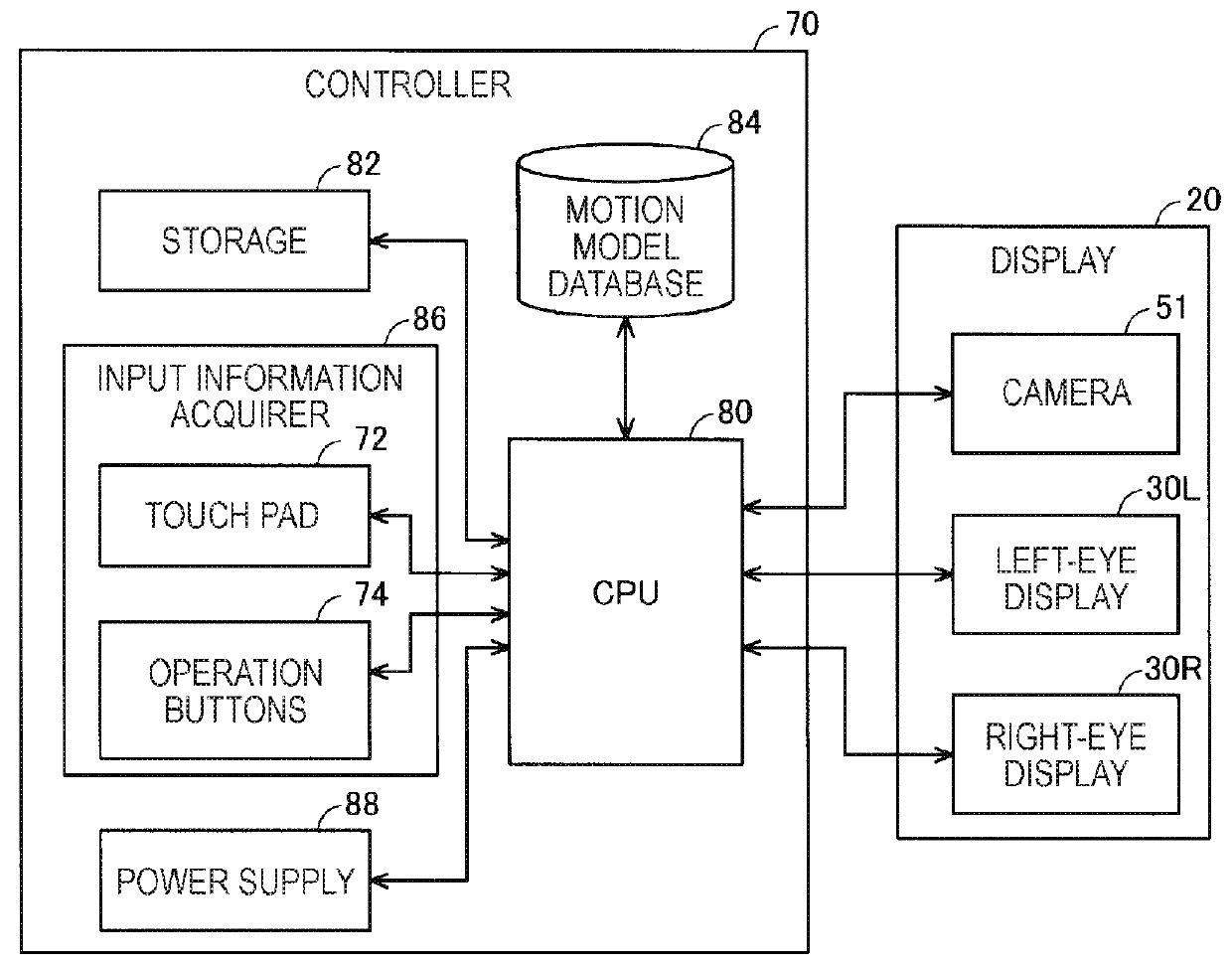 Motion training device, program, and display method