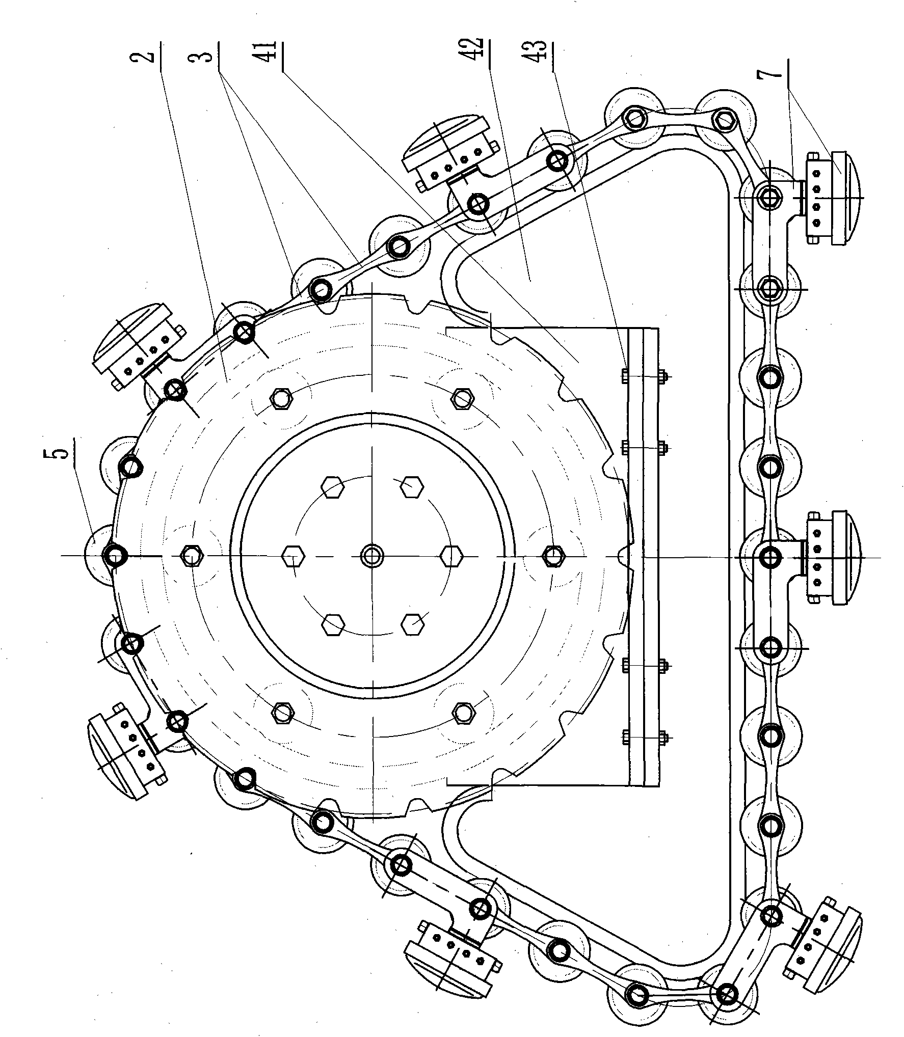 Track walking wheel