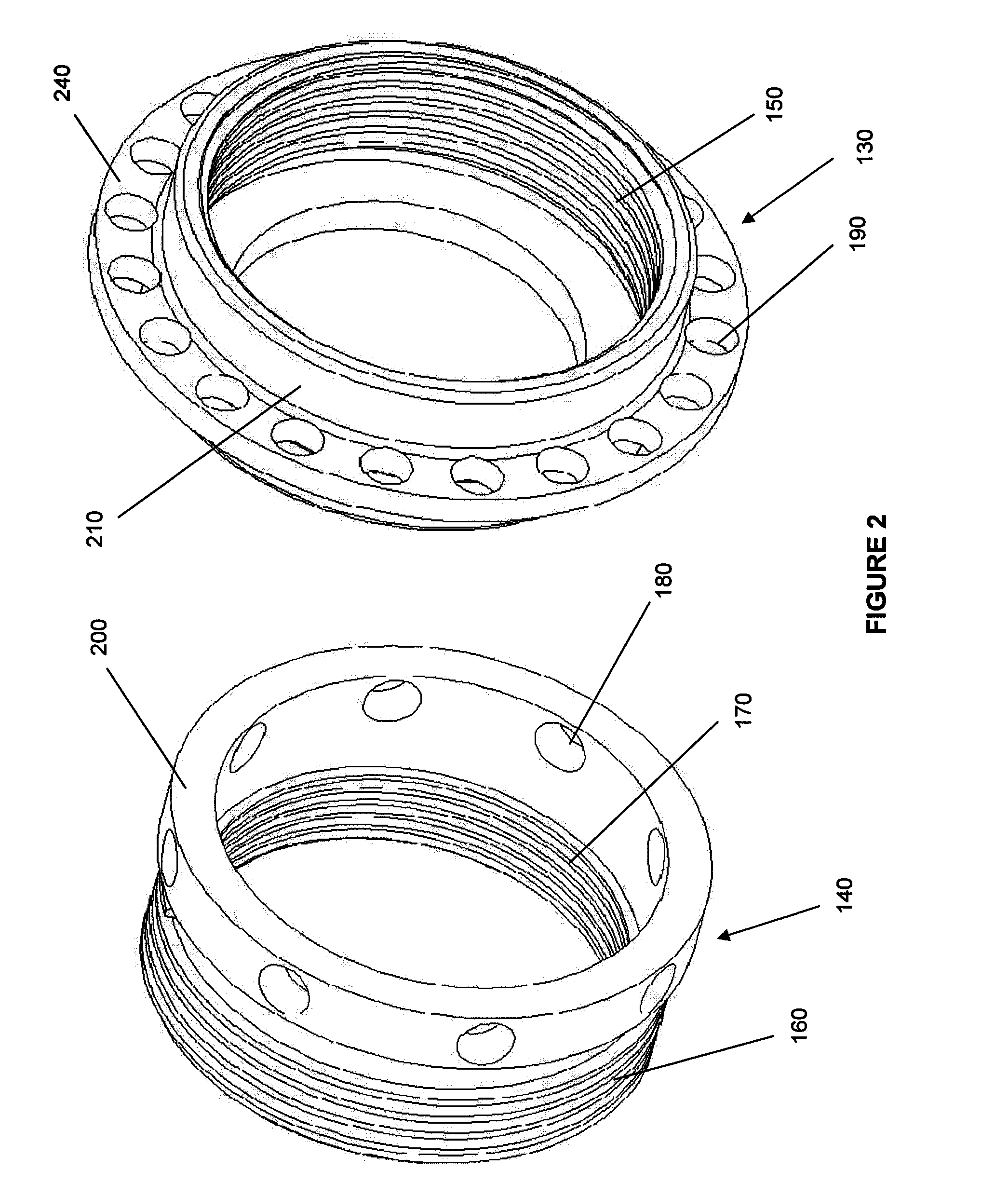 Differential pitch hammerless connection with hydraulic driving mechanism