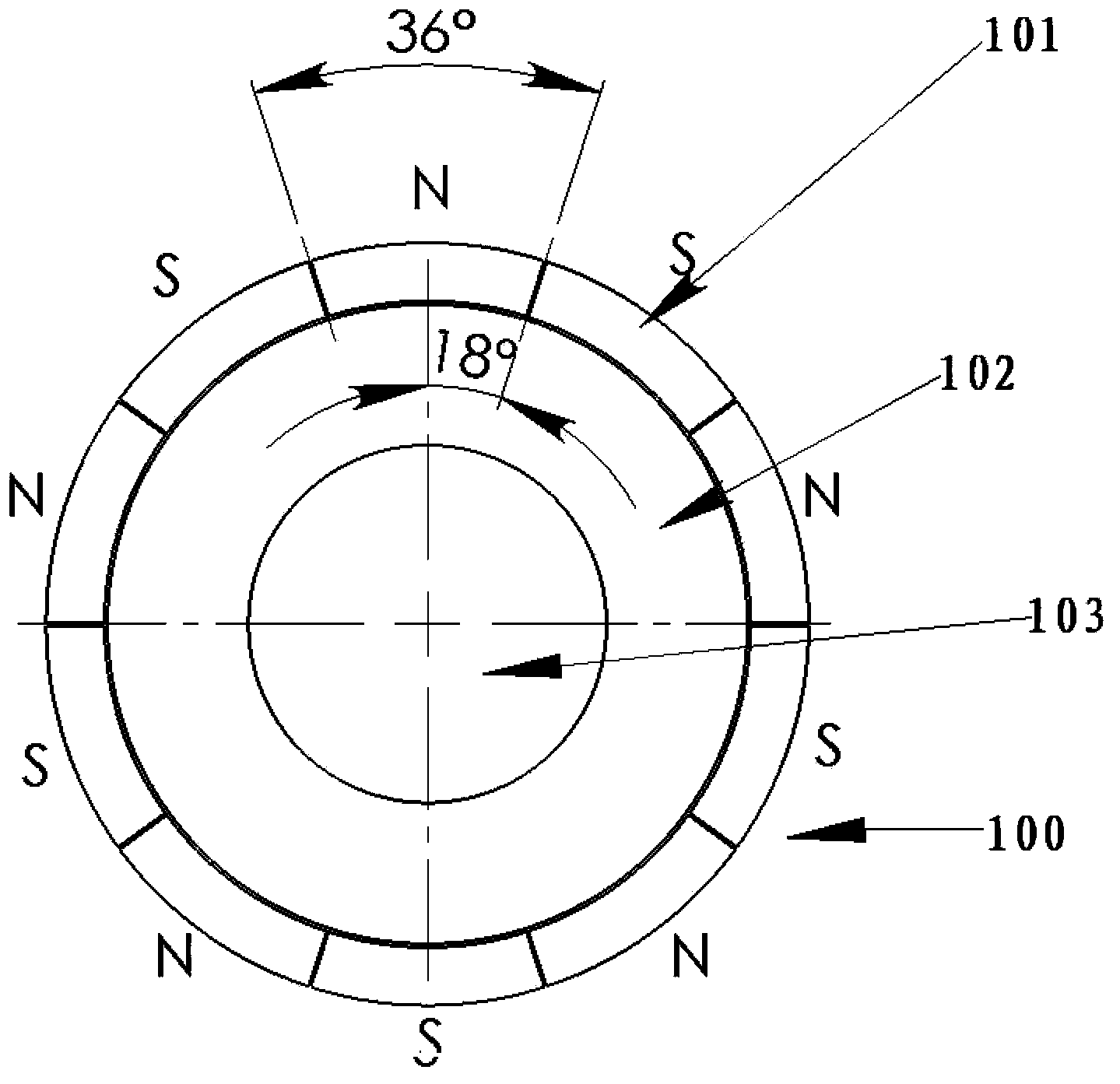 Inner rotor type permanent magnet motor with rotor position sensor, method for detecting rotor position and servo motor system