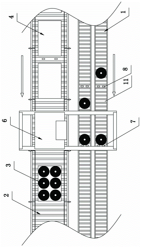 Automatic packing device on cheese packaging conveying equipment