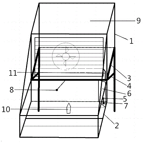 Air conditioner externally-hung hood with flower pot stand and automatic water spraying device