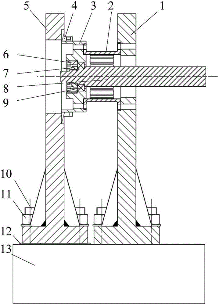 Supporting structure used for measuring parameter influence characteristics of extrusion oil film damper