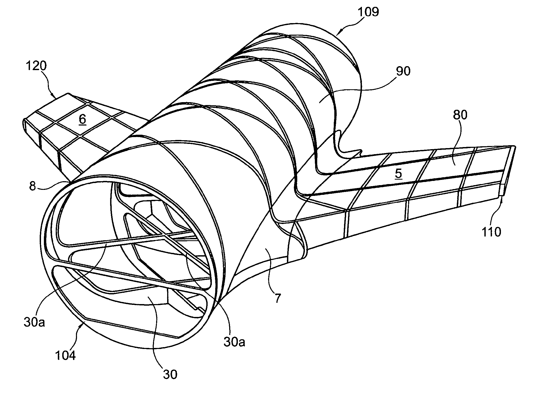 Wing-fuselage section of an aircraft