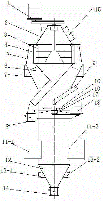 Efficient powder selecting machine with power material scattering device