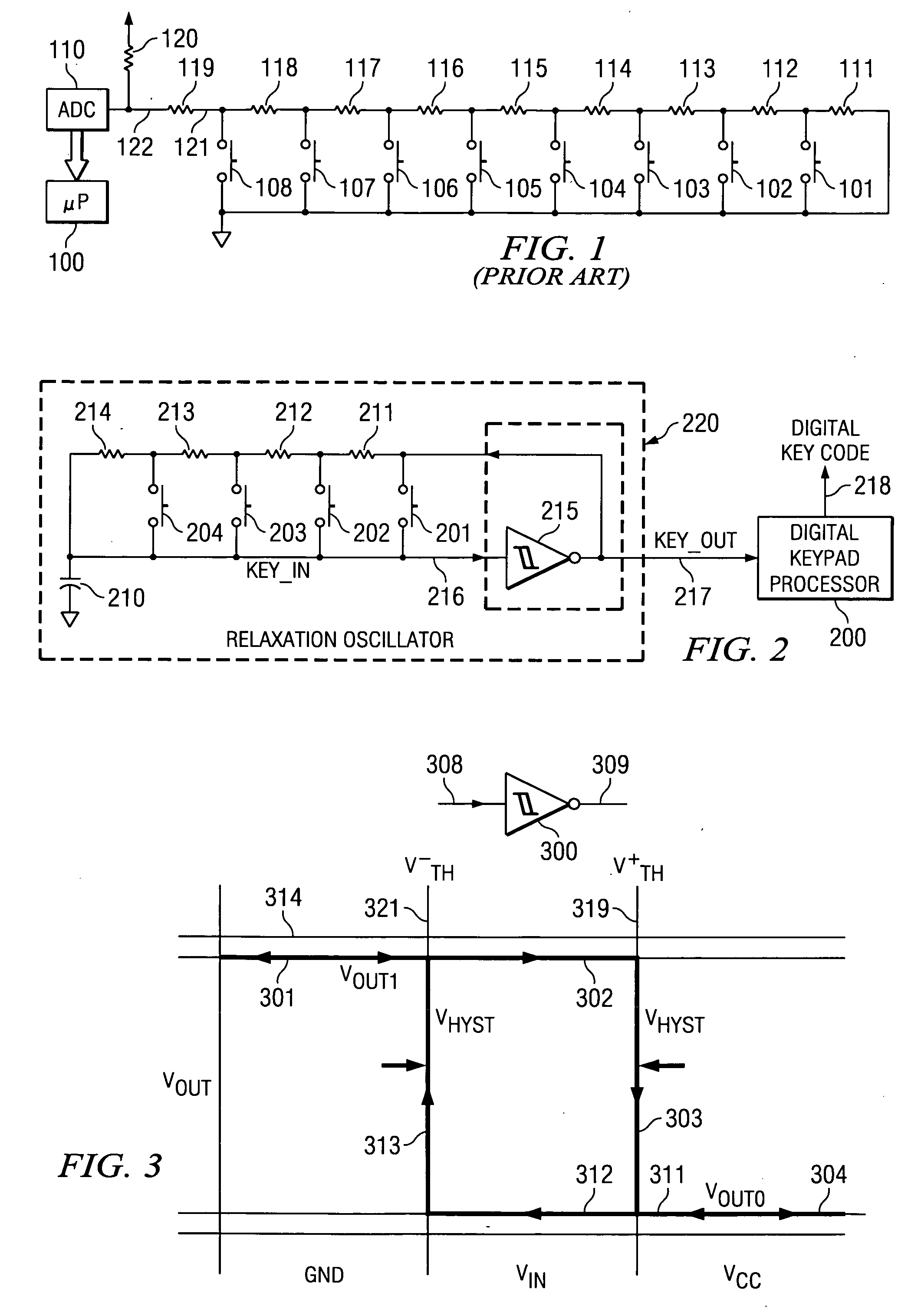 Relaxation oscillator based keypad decoder