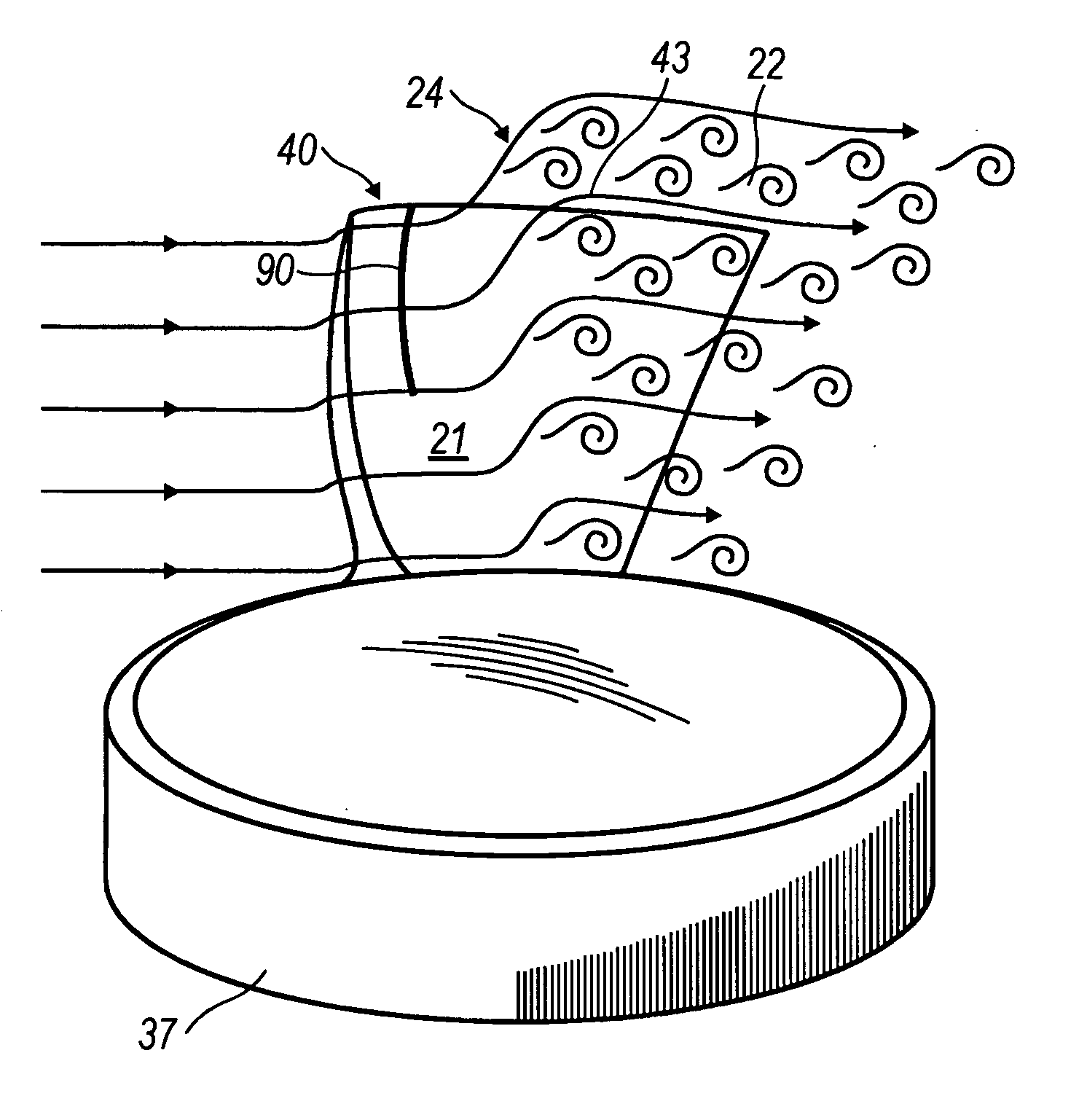 Mitigation of unsteady peak fan blade and disc stresses in turbofan engines through the use of flow control devices to stabilize boundary layer characteristics