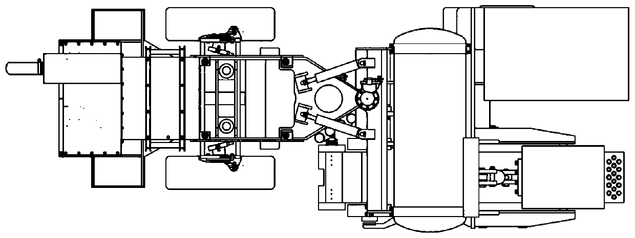 Front frame for resonance crusher with skewed-arranged large beam and resonance crusher