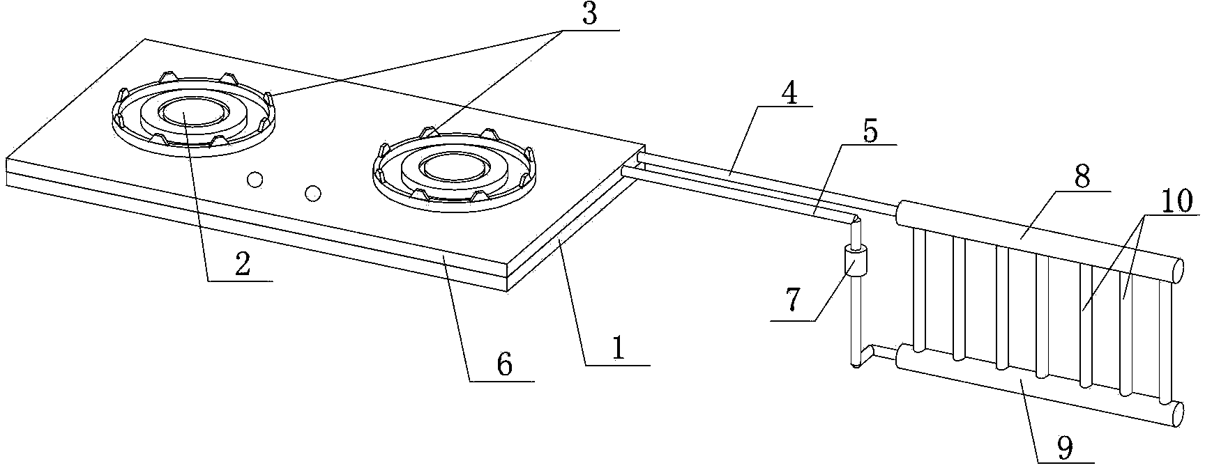 Method for heating by using waste heat of gas stove and gas stove with heating function