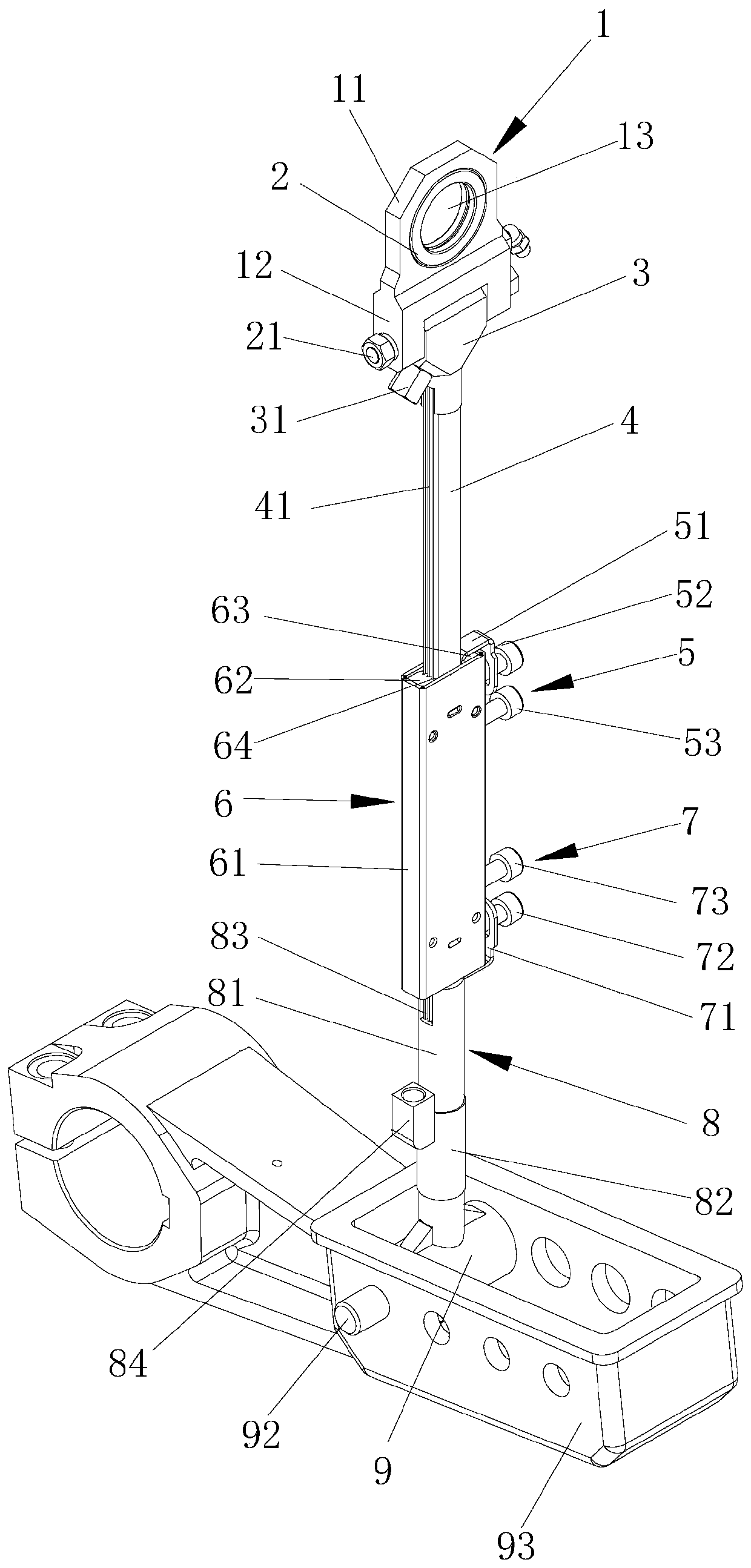 Heald frame connecting device of crank shedding loom