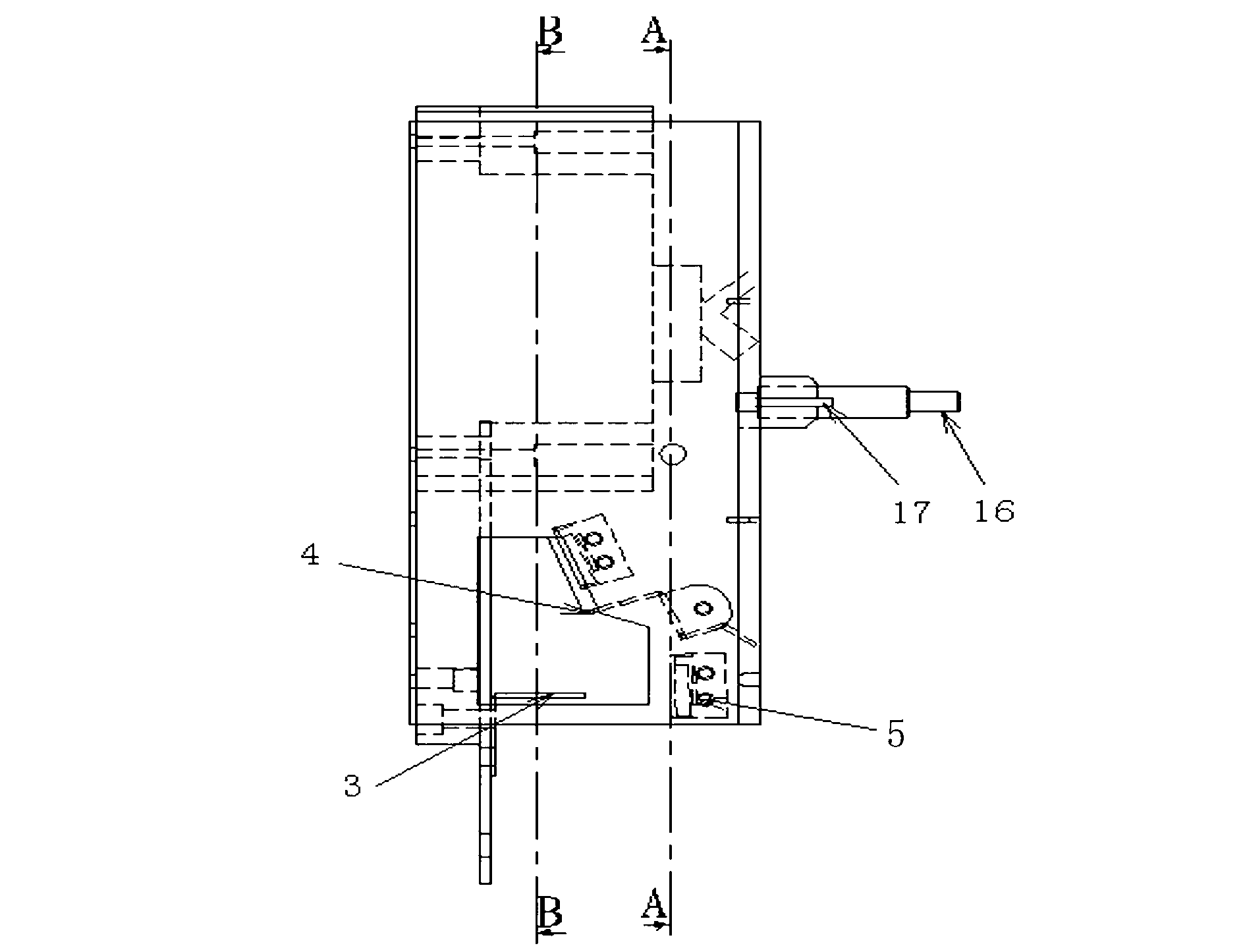 Grounding interlocking mechanism for low voltage plastic casing switch