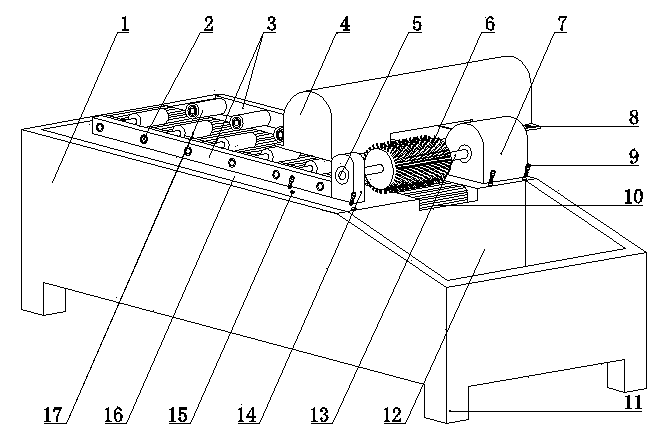 Cleaning machine for surface softening overflowing material of transistor