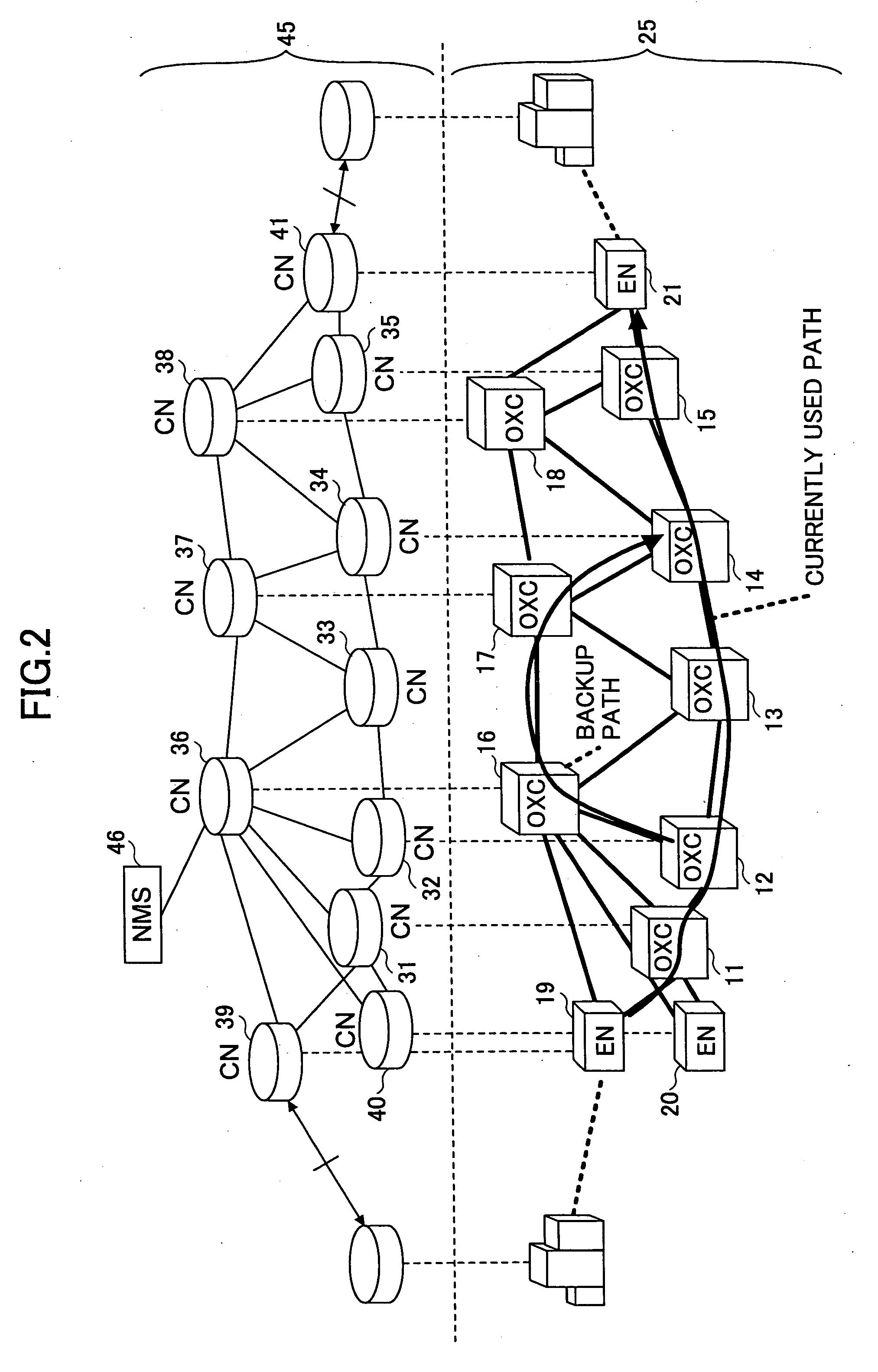 Method of and control node for detecting failure