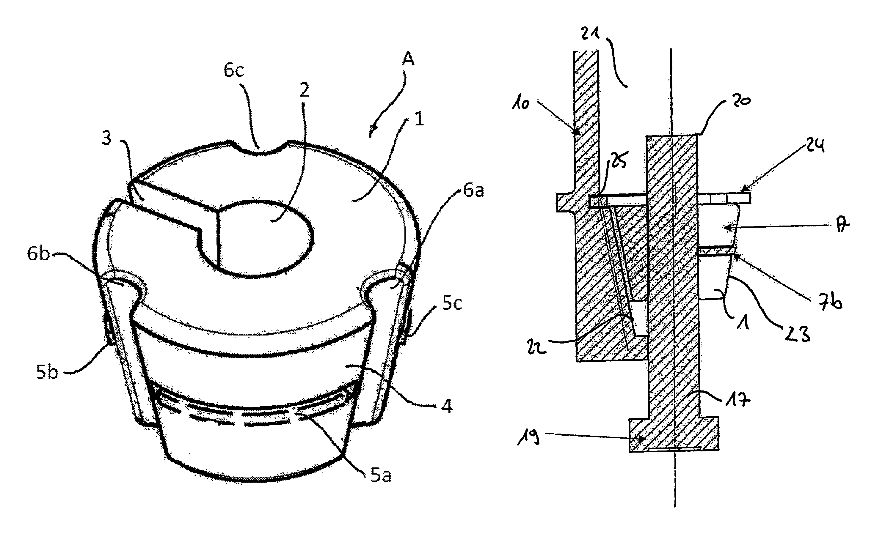 Clamping part and retention device having a clamping part of this type