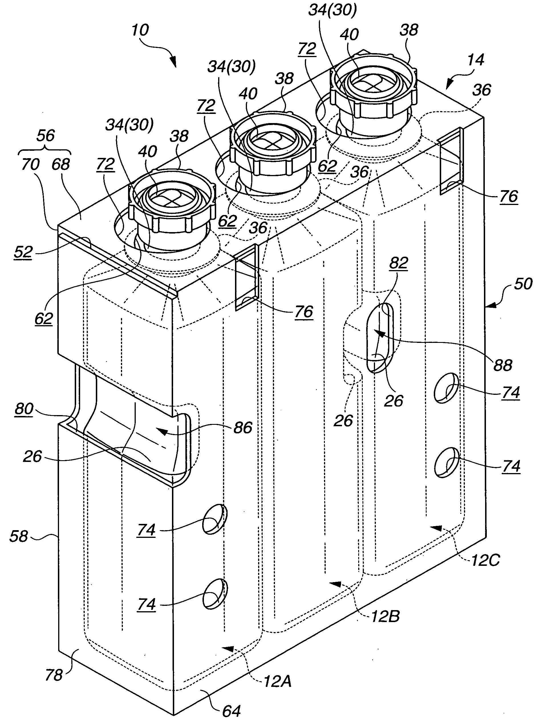 Photographic processing agent cartridge and container usable therein