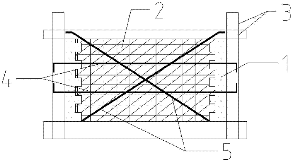 Infilled wall with build-in cross steel bars and manufacturing method of infilled wall