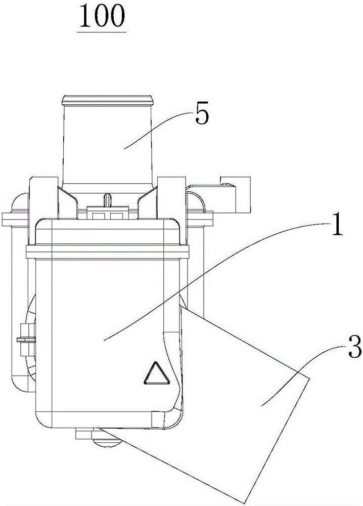 Three-way component used on washing and drying integral machine and washing and drying integral machine with same