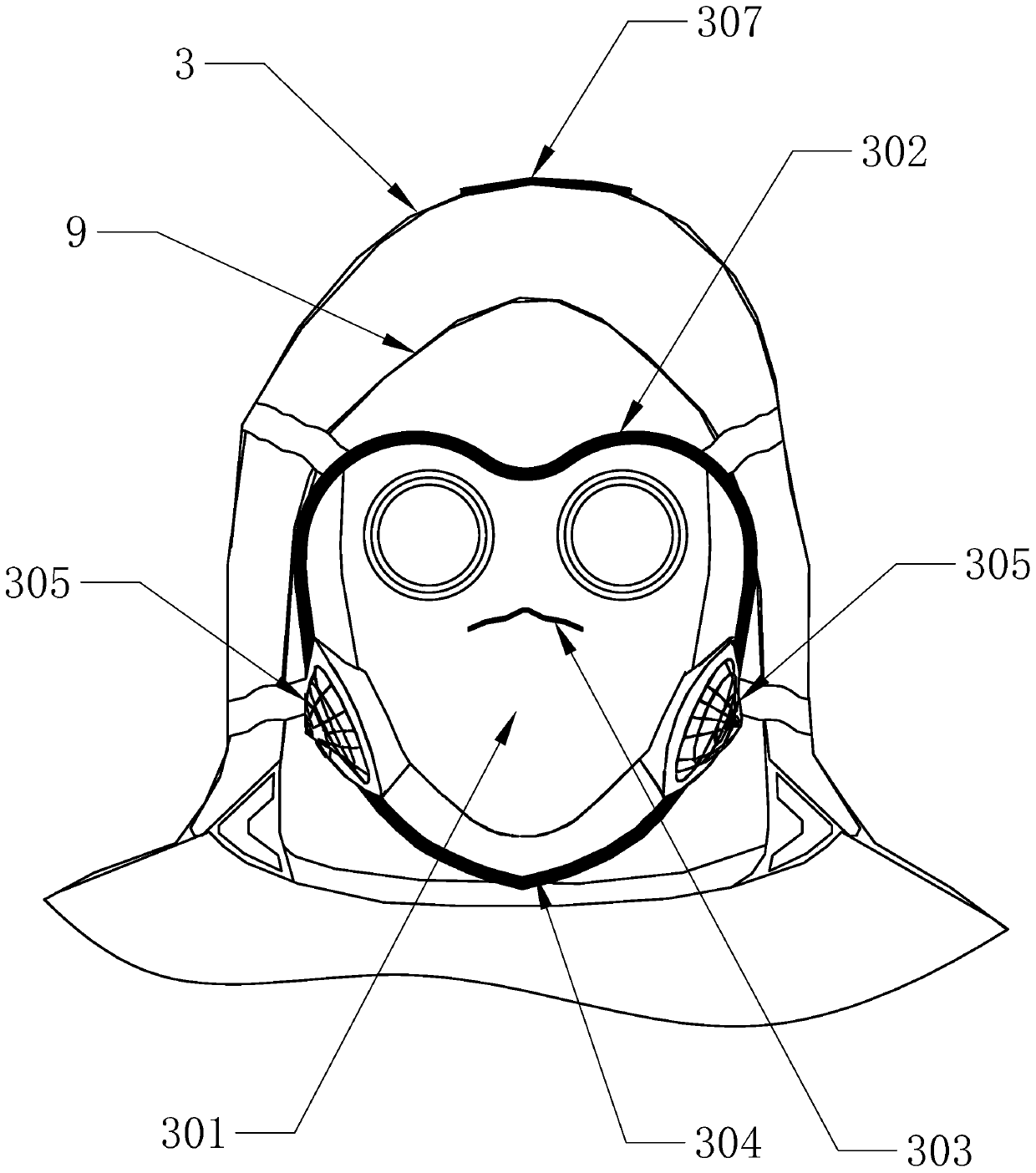 Protective clothing used in epidemic situation and breaking and detaching device thereof