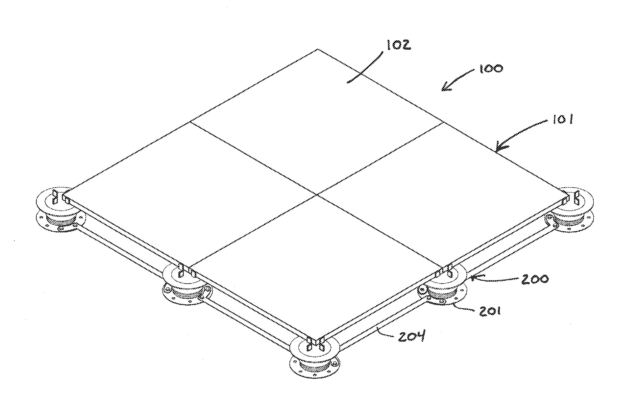 Support pedestal assembly including a stabilizing collar for stabilizing a support structure