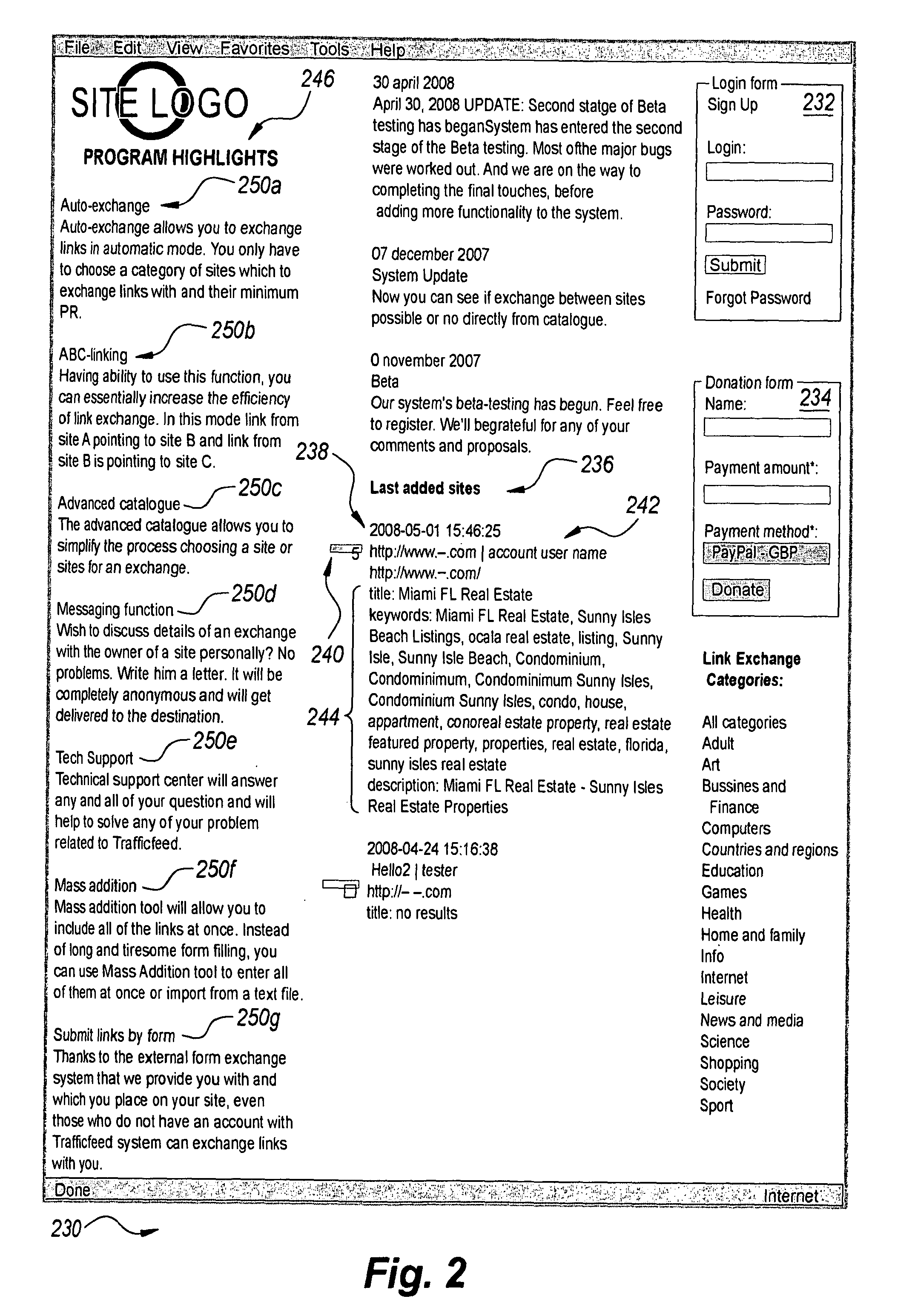 Link exchange system and method