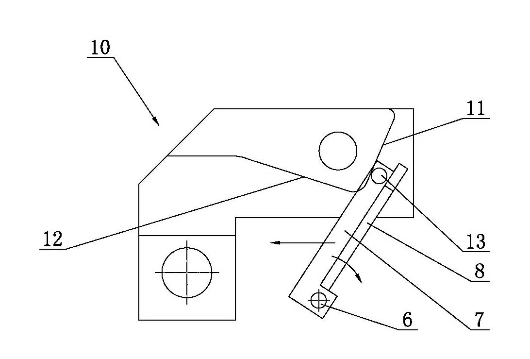 Clamping and opening/closing linkage mechanism for chain-clamp material discharging