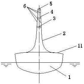 Single column superstructure of unmanned surface vehicle