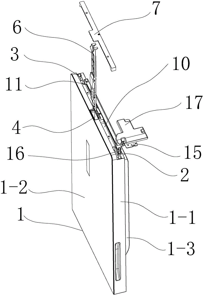 Refrigerator door with left and right door changing function and refrigerator