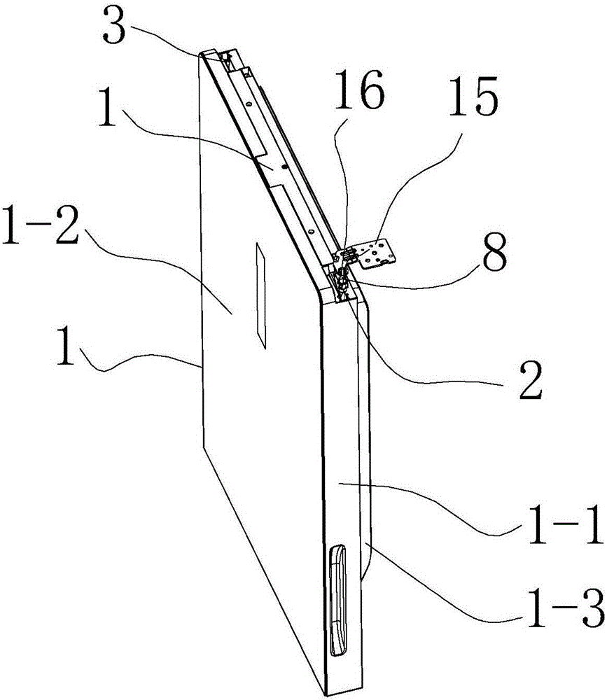 Refrigerator door with left and right door changing function and refrigerator