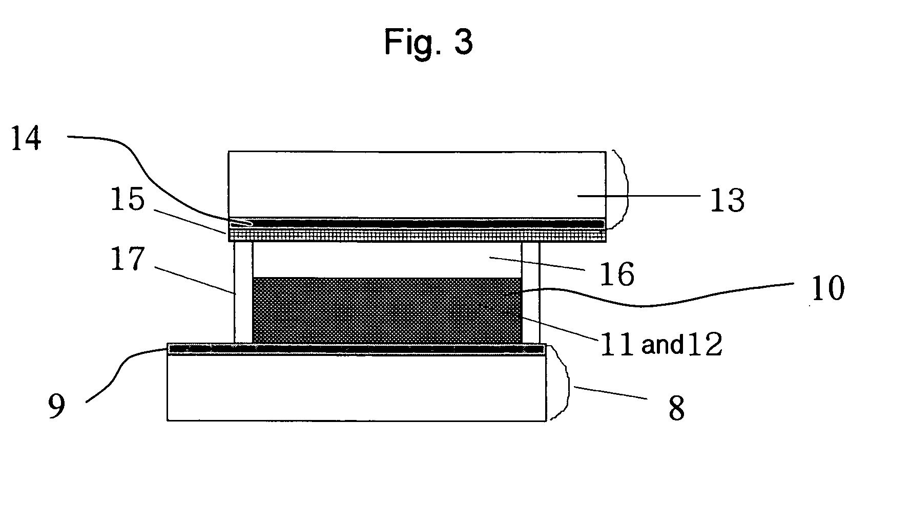 Electrode for photoelectric conversion device containing metal element and dye-sensitized solar cell using the same