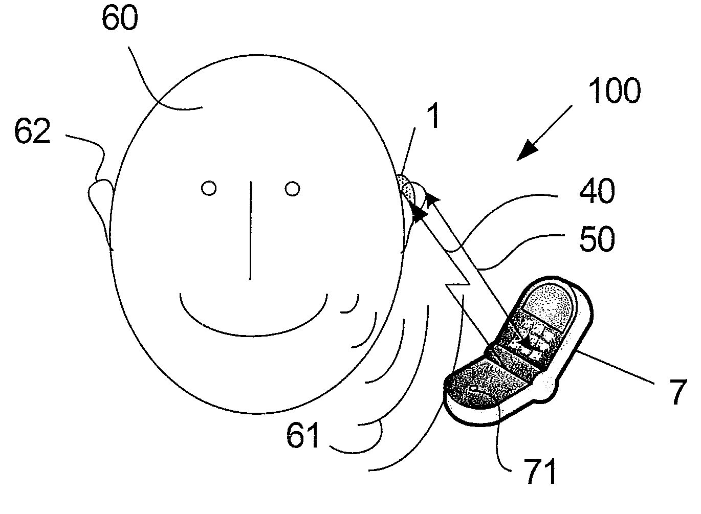 Hearing aid system with a low power wireless link between a hearing instrument and a telephone