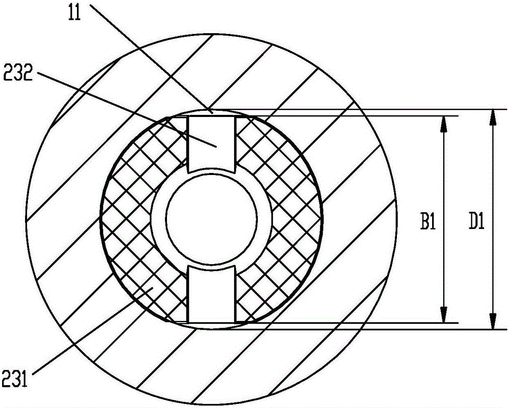 Shaft and hole matching structure capable of oppositely rotating, wind sweeping mechanism and air conditioner