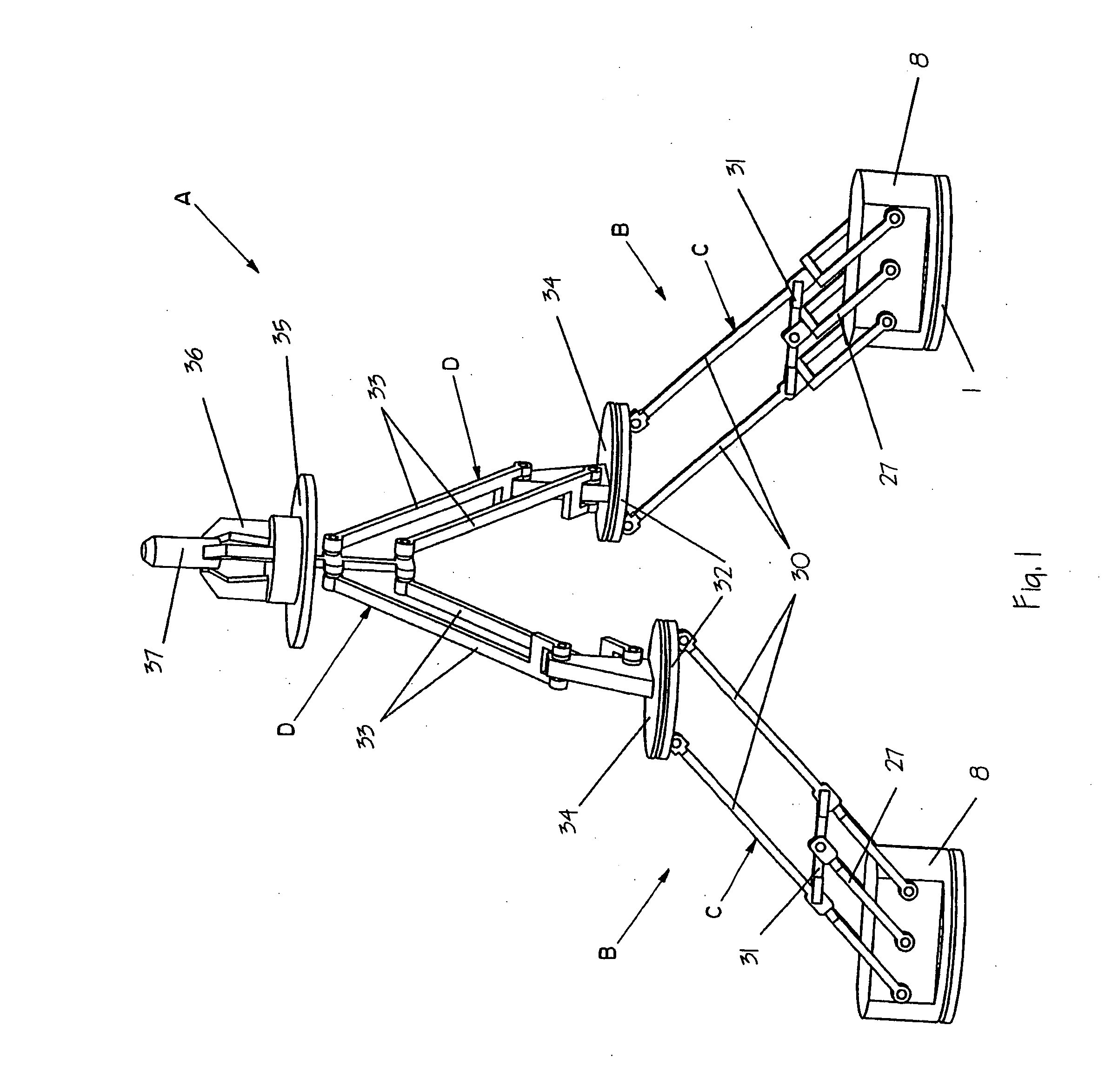 Four-degree-of-freedom parallel manipulator for producing schonflies motions
