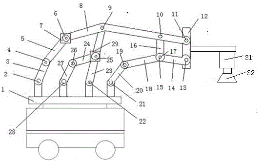 Servo drive rod type variable-degree-of-freedom mechanical arm for transport operation