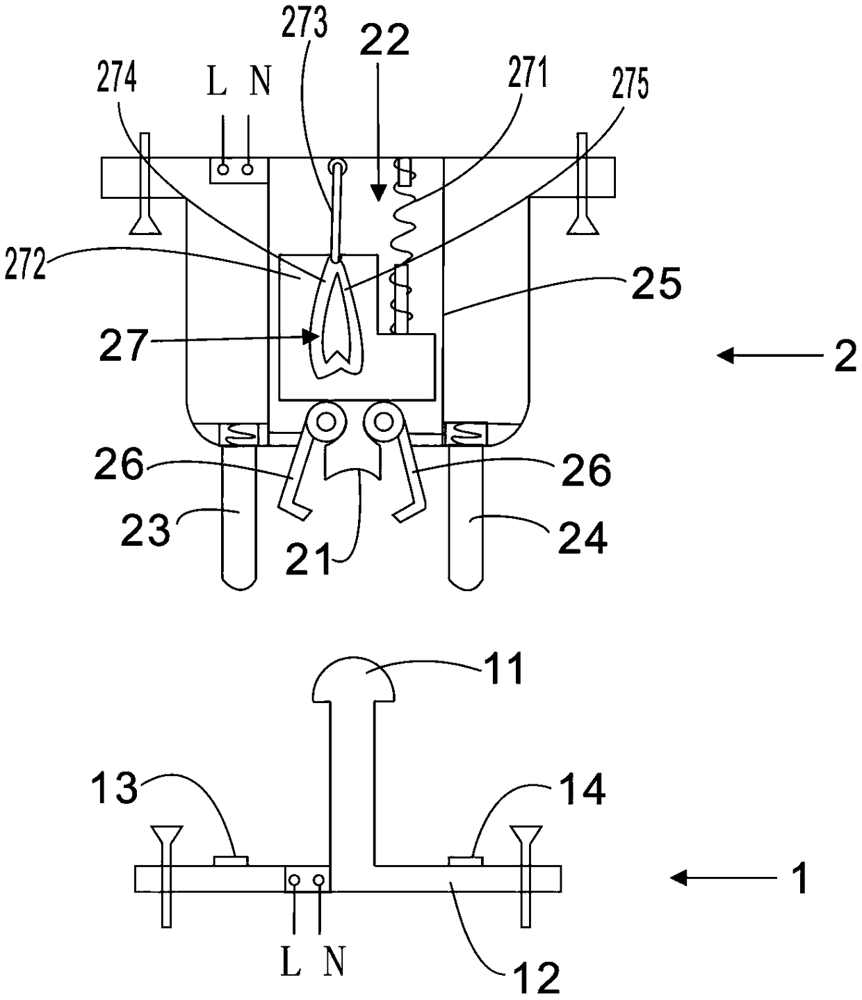 Self-locking power connector