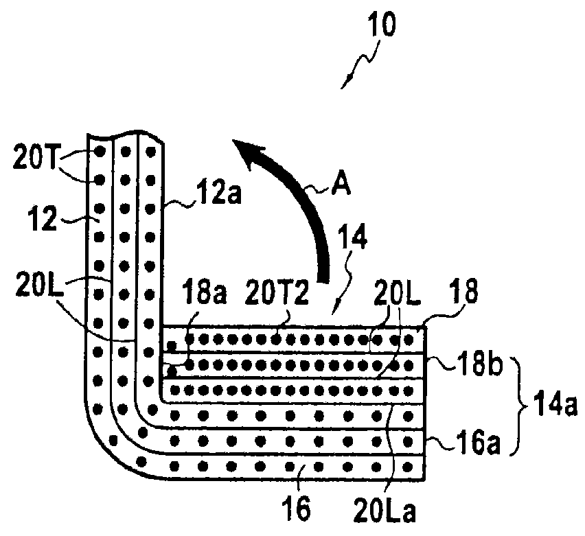 Fibrous structure forming a flange and a counter-flange