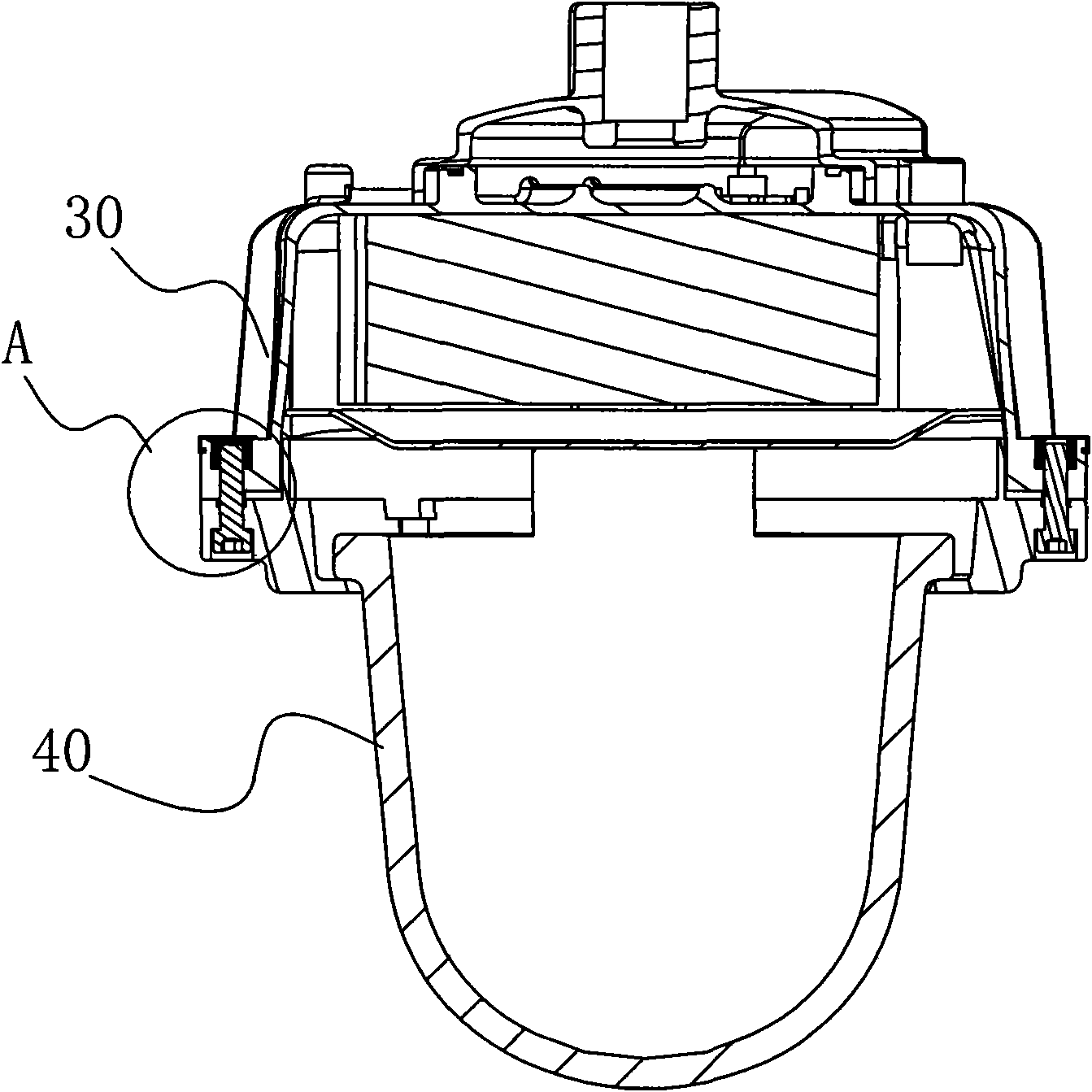 Anti-loosing locking structure and projection lamp provided with same