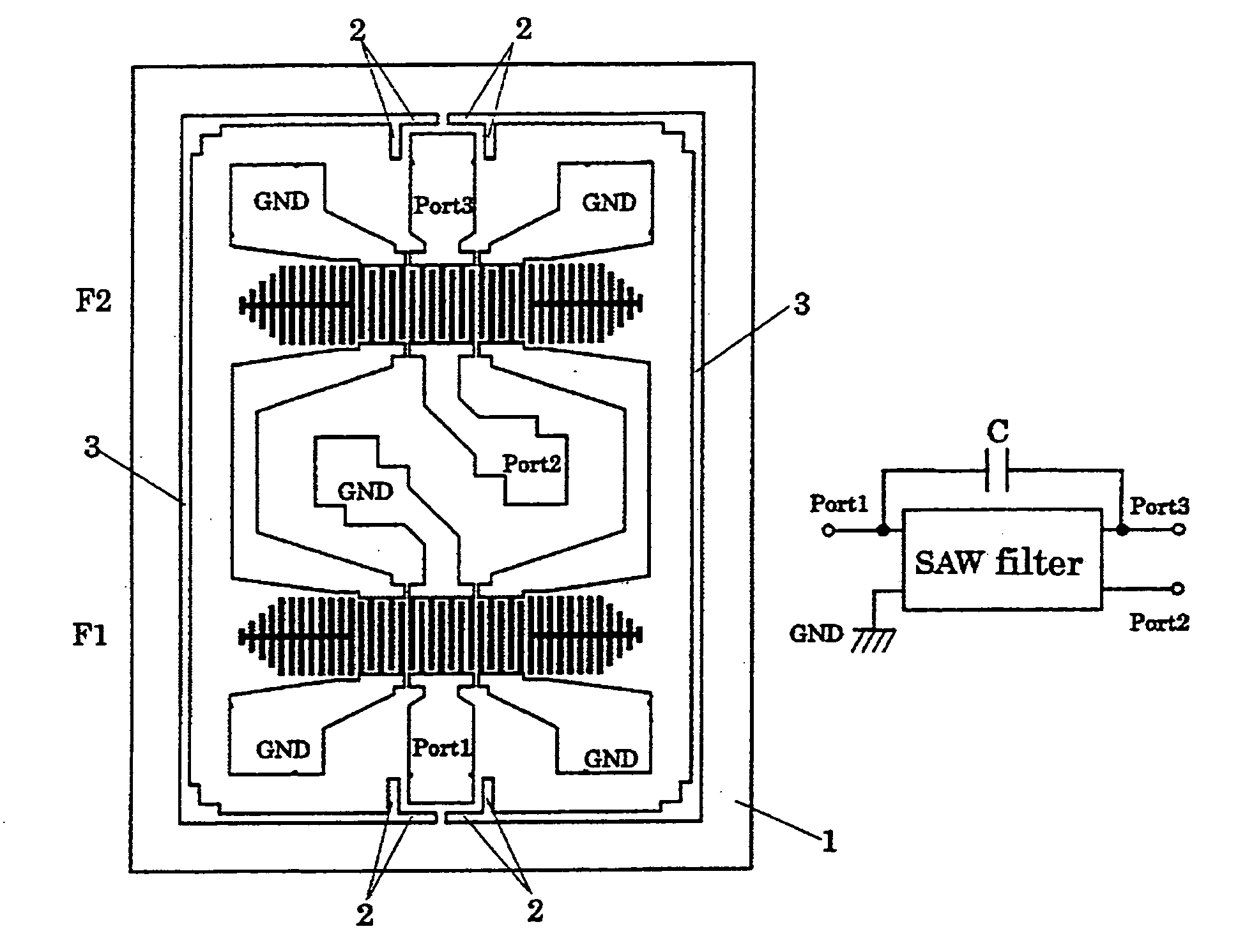 Balanced Surface Acoustic Wave Filter