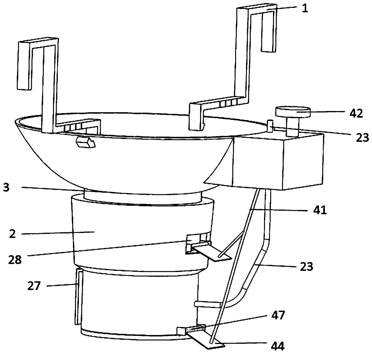 Adjustable urinary and feces meter applied to toilet bowl