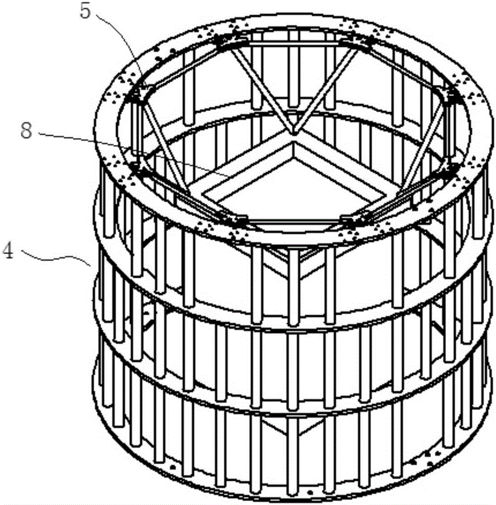 Large rocket engine and support integral overturn fixture