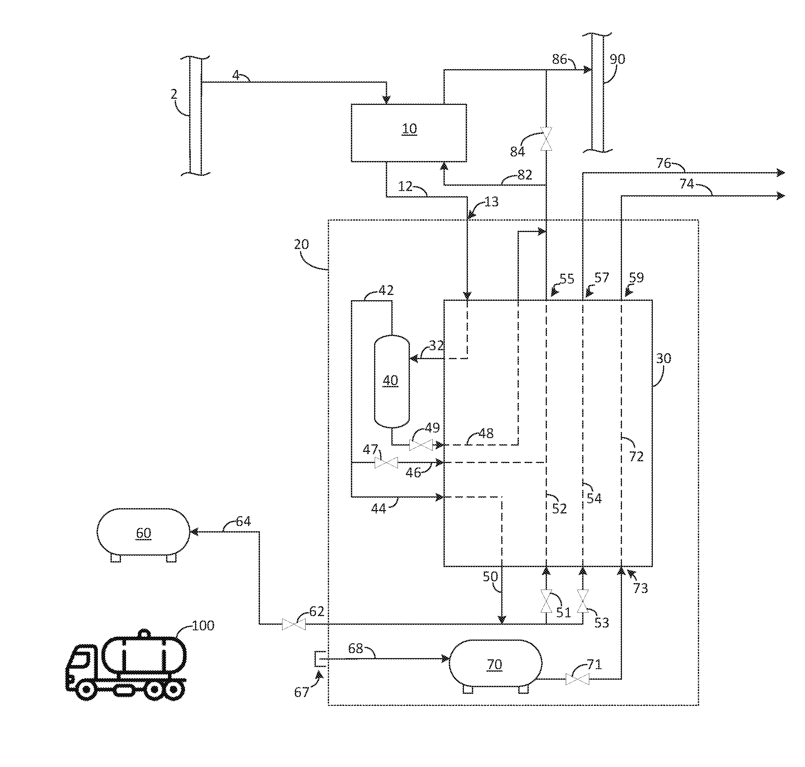 Apparatus for the production of liquefied natural gas