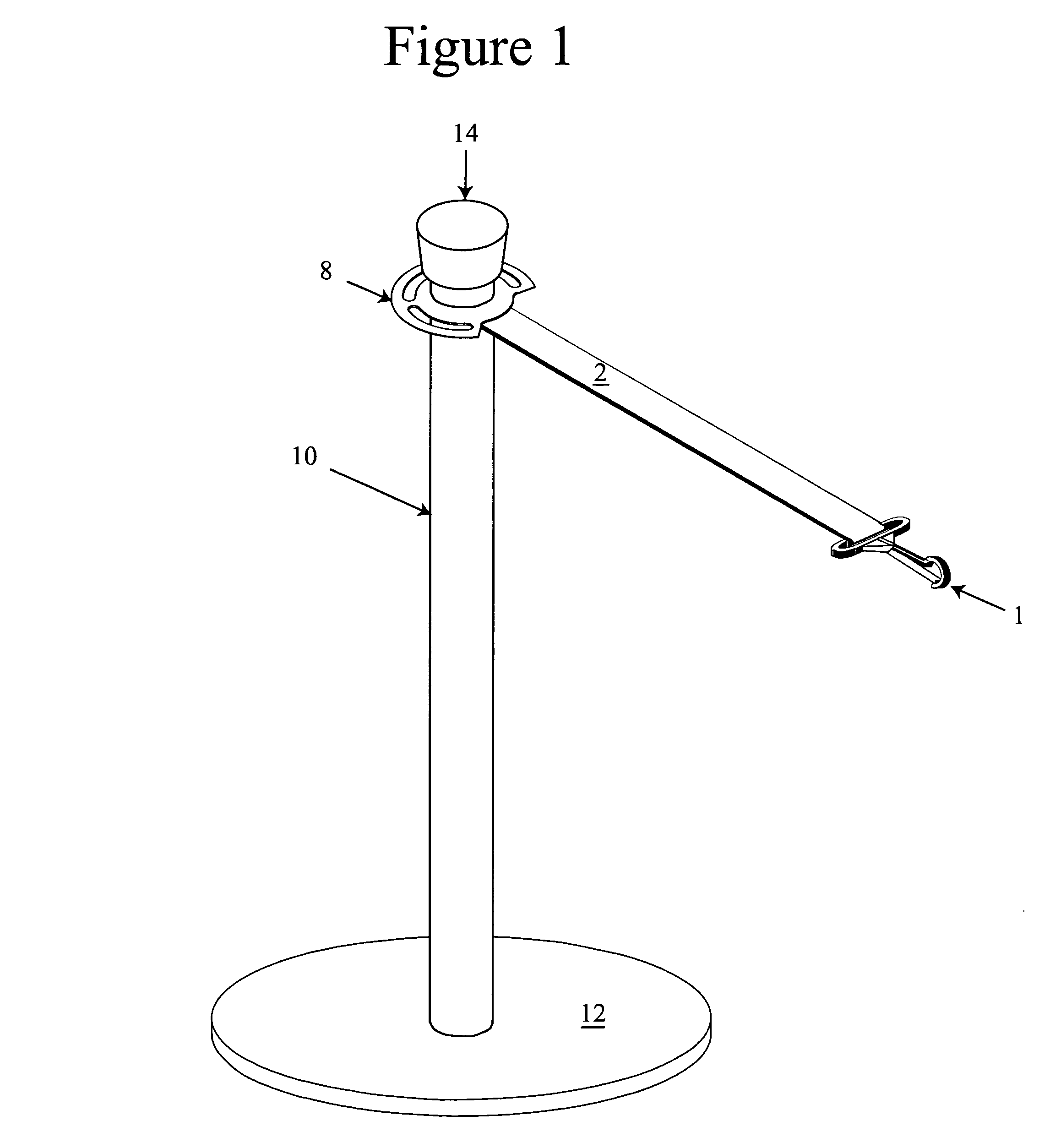 Weighted pulley system crowd control stanchion