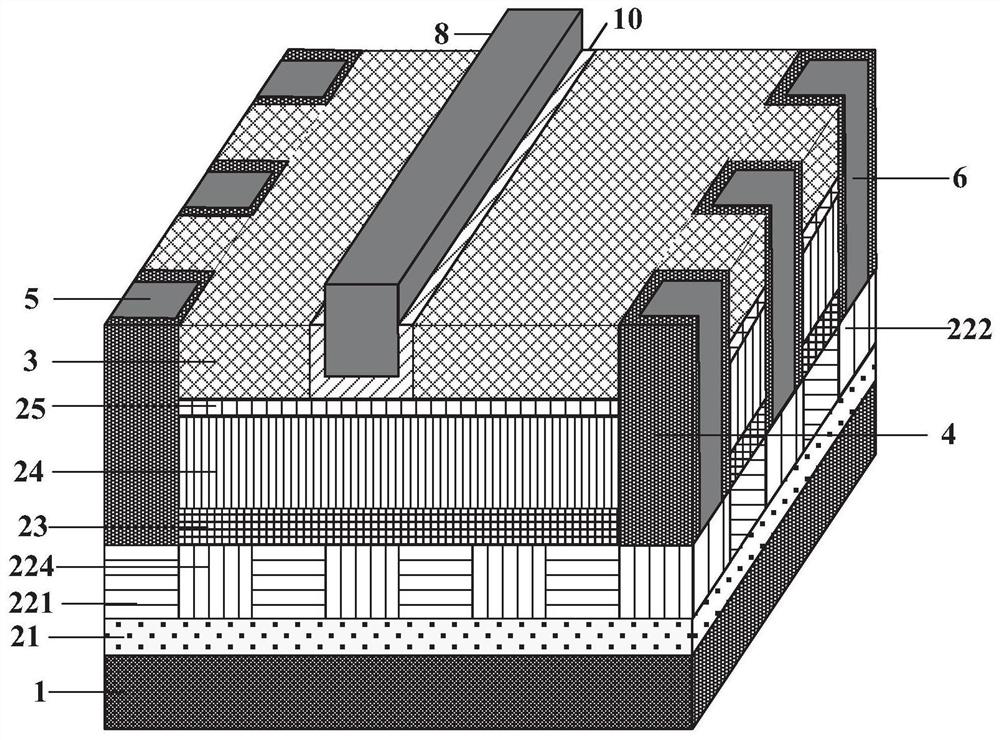 A heterojunction semiconductor device with avalanche impact resistance