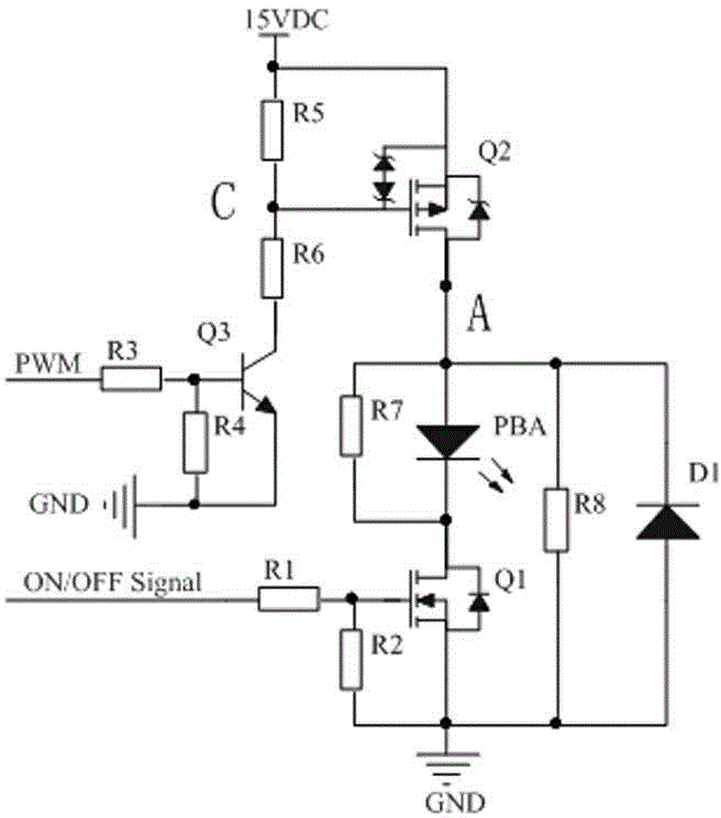 PBA driving circuit based on PWM dimming