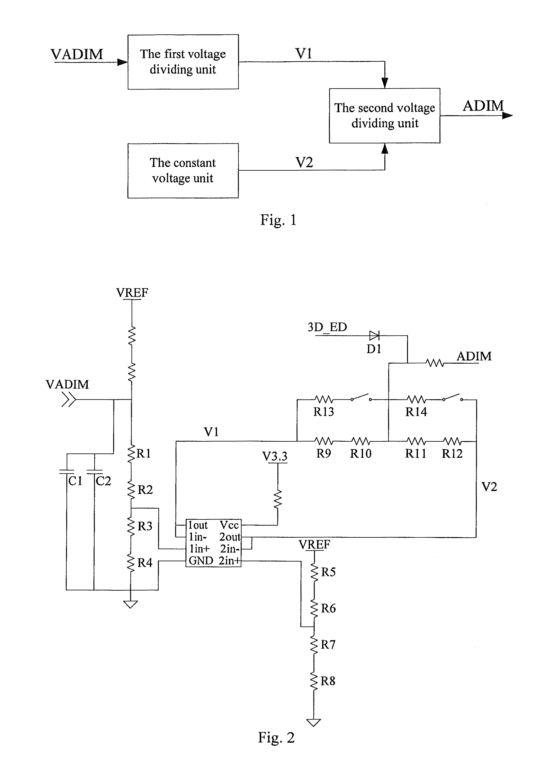 Analog dimming conversion circuit and display device