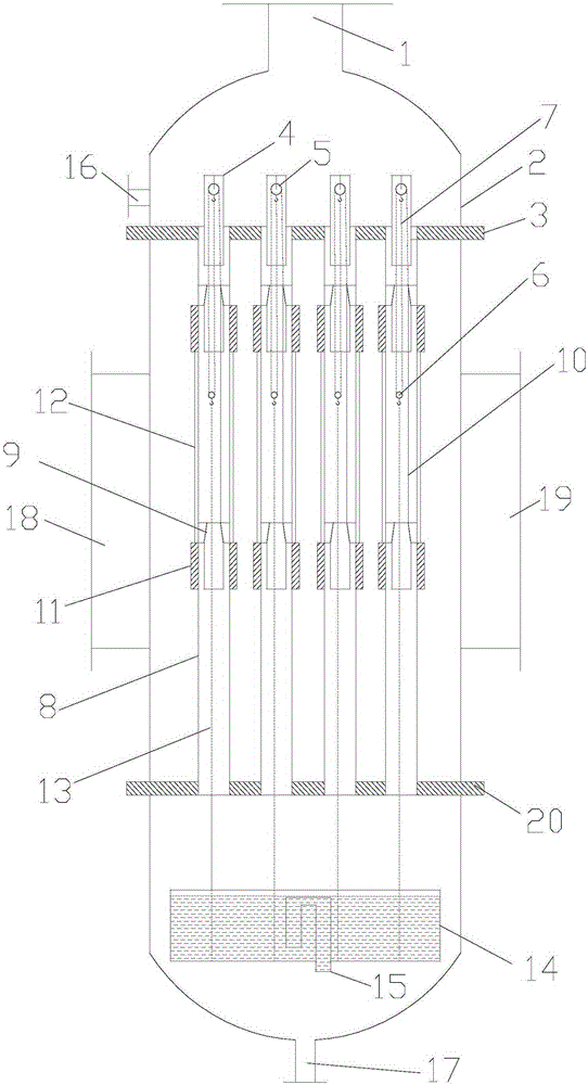 An in-pipe redistribution film generating device for automatically cleaning smoke and dirt outside the pipe