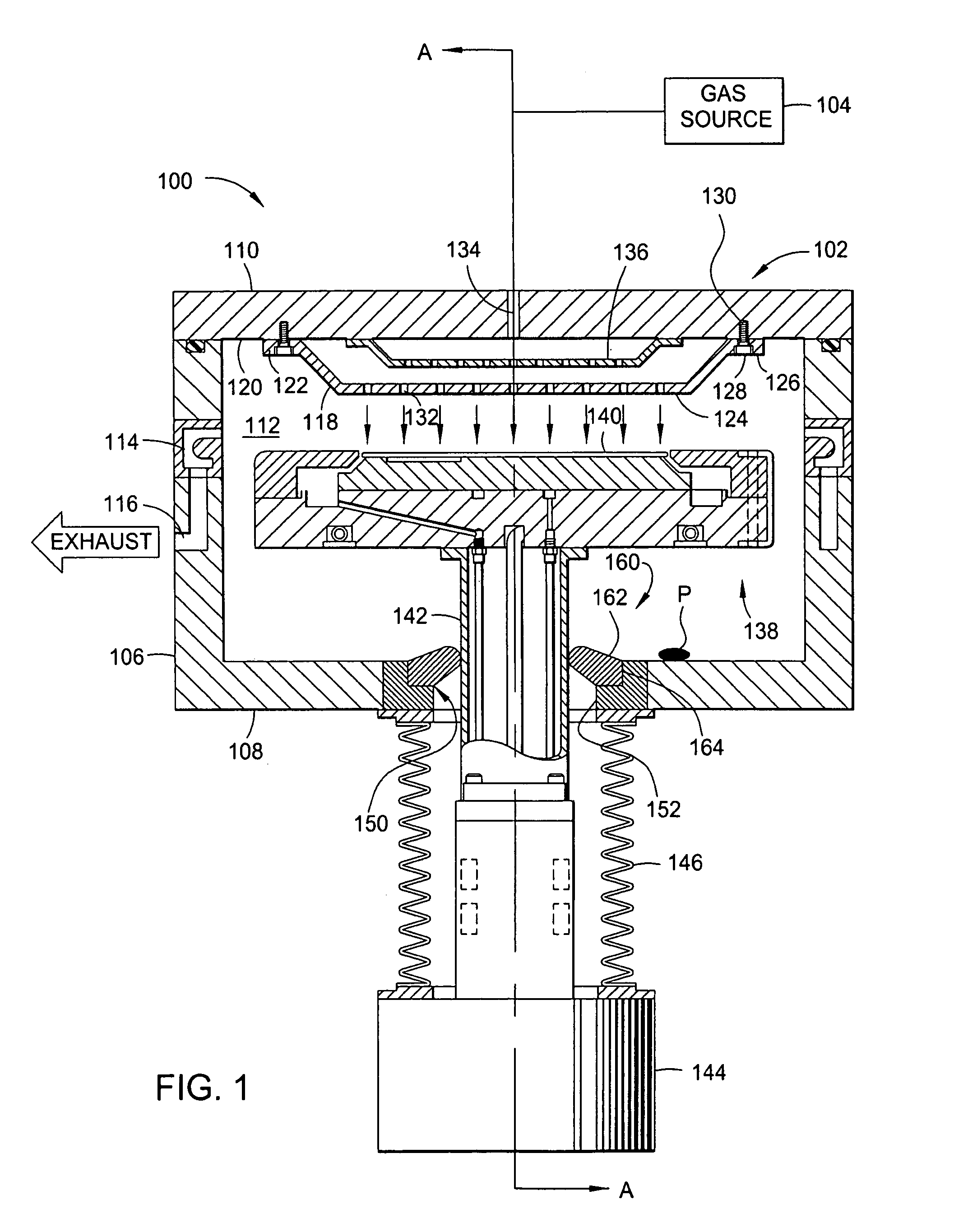Apparatus for reducing entrapment of foreign matter along a moveable shaft of a substrate support