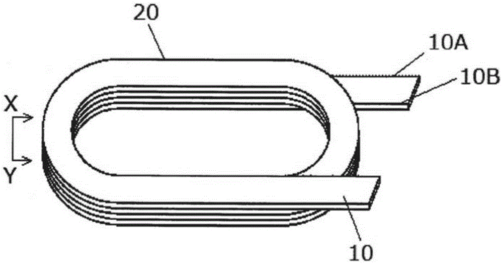 Flat coil flat insulated electric wire and manufacturing method for same