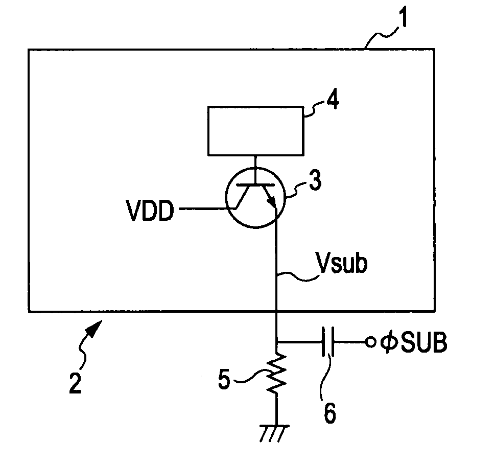 Solid-state image-capturing device, driving method thereof, camera, electric charge transfer device, driving method and driving device for driving load, and electronic equipment