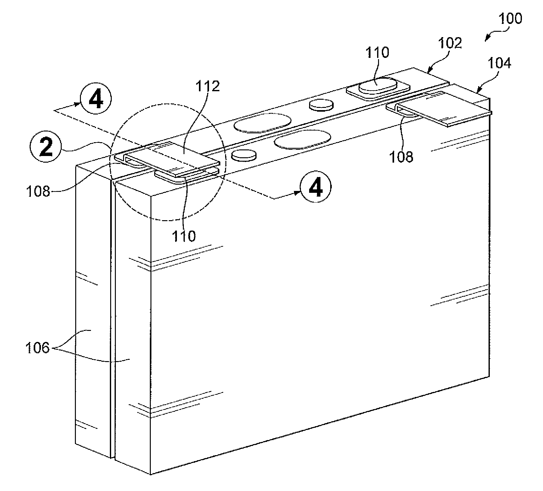 Battery cell with integrated busbar